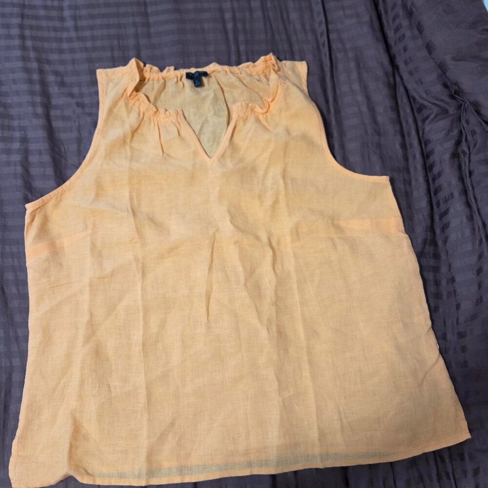Linen Shell Sleeveless Blouse